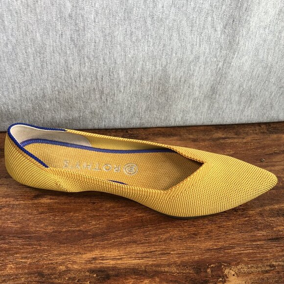 Rothys The Point Flats Fabric Womens Size 9 Yellow Knit Slip On Ballet Shoes - Picture 5 of 10